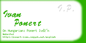 ivan ponert business card